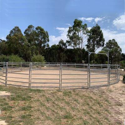 China 20 Panel Horse Yard Panels 1.8M X 2.1M Heavy Duty Portable Cattle Yard Panel 5 Oval Bars 2.5mm Thick for sale