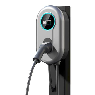 China EV Charger Type2 IEC62196 Plug With App Version Wallbox Charging Station With LCD Screen for sale