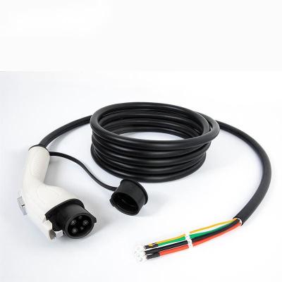 China 7kW Amercian Standard EV Charging Cable Plug 32A White Cord ,Type1 Single Gun Charger Cable for sale