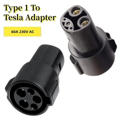China AC Single Phase 60A EV Charging Connectors J1772 To Tesla Adapters For Electric Vehicles Chargers for sale
