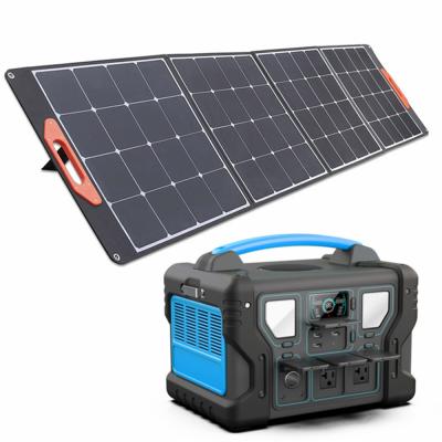 China Portable Power Station Generator 300W To 1000W UL Li-Ion Home Backup Battery With Solar Panel LCD Display for sale