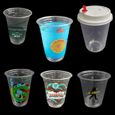 中国 ディッシュウォッシャーおよびわらの安全な飲むコップが付いている使い捨て可能なプラスチック飲み物のコップ 販売のため