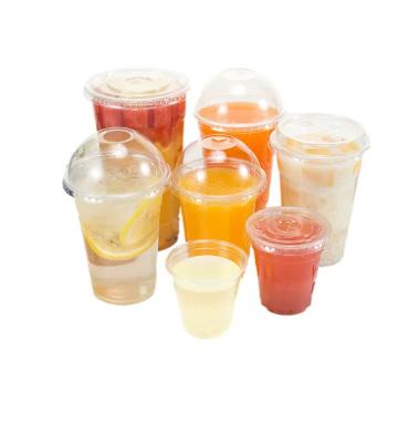 China Salad Plastic PET Cup With Lids 0.3L-1L Clear Round for sale