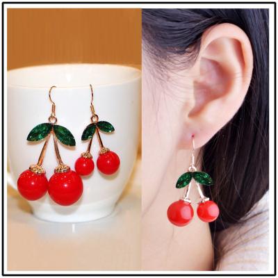 China Newest unique design CZ dangle earring garnet drop earring for girls for sale
