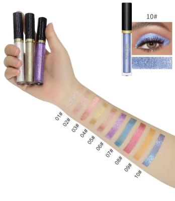 China 10 Colors Diamond Glitter Eyeshadow Waterproof Long Lasting Metallic Shimmer Eye Shadow Te koop
