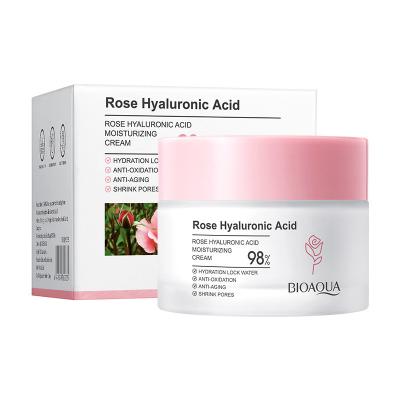China Rose Hyaluronic Acid Moisturizer Facial Cream Brightening Skin Tightening Cream 50g for sale