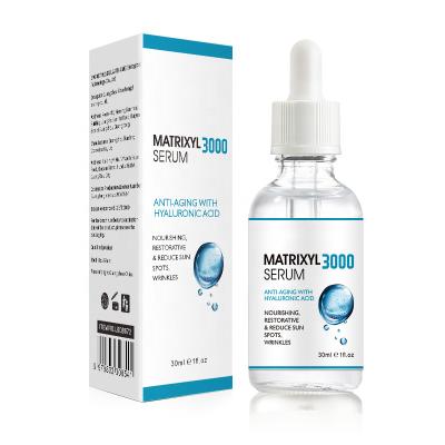 China Zeitloses Antipeptid-Hyaluronsäure-Gesichts-Serum falten-Serum Matrixyl 3000, das Glas glüht zu verkaufen