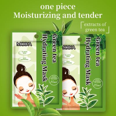 China Instantly Quenches Skin Hydrated Green Tea Facial Masks Contains Vitamin E Collagen Te koop