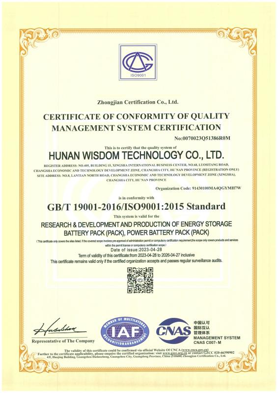 ISO9001 - Hunan Wisdom Technology Co., Ltd.