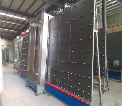 China Bajo - máquina de cristal vertical de la lavadora de e con la tabla inclinable, maquinaria de la doble vidriera en venta