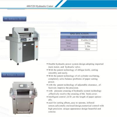 China 480mm  Hydraulic Paper Cutting Machine  for Photo Paper, PVC, Cardboard / Hydraulic Paper Cutter / for sale