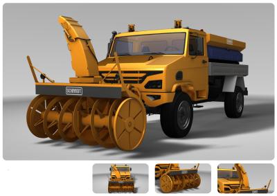 China 750km Transport Semi Trailer Snow Sweeper Vehicle Telescopic Shock Absorber for sale