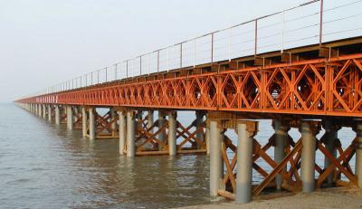 China Prefabricated Compact Bailey Bridge / Portable Steel Bridge Light Weight for sale