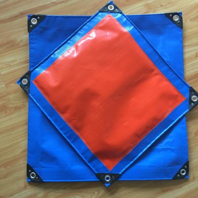 China Birthday Design 260gsm Heavy Duty Blue / Orange PE Tarpaulin / Poly Tarp With Reinforced Corner and Rivet For Cover for sale
