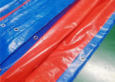China Heavy Duty Waterproof PE Laminated Tarpaulin in Blue and Orange Color for sale