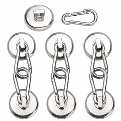 Chine Neodymium Round Magnetic Snap Hook avec porte-clés en carabiner et tolérance élevée ±1 mm à vendre