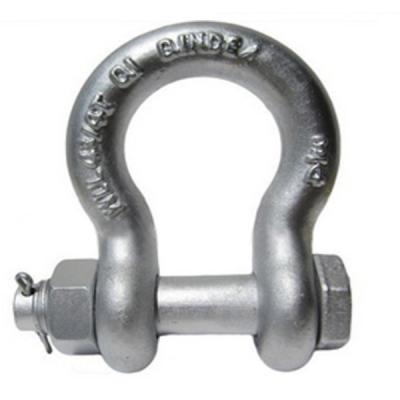 China Drop Forged 55T Screw Pin Anchor Shackle Galvanized Bolt Type Bow Shackle for sale