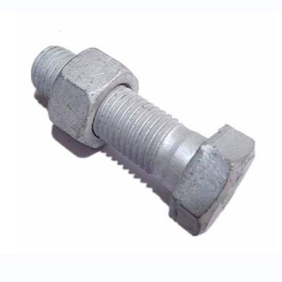 China Carbon Steel Power Line Fittings Hot Forged HDG Hex Bolt And Nut Grade  6.8 for sale