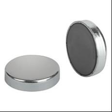 China Nickel Coated Ferrite Shallow Pot Round Base Magnet for sale