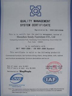 ISO9001 - Sendy Furniture CO., LTD