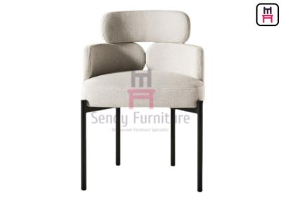 China OEM Upholstered Fabric Dining Chair With Armrests In Metal Frame for sale