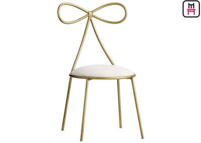 China Ins Style Lovely Bow Metal Restaurant Chairs With Custom Cushion Color On Stock for sale
