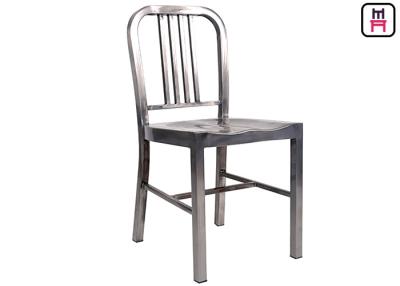 China Aluminum Emeco Navy Stool Metal Outdoor Dining Chairs With Glossy Curved Back for sale