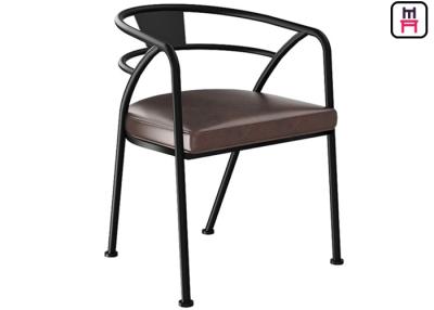 中国 中二階の設計革が付いている産業様式の金属のレストランの椅子は腕の椅子をつけます 販売のため