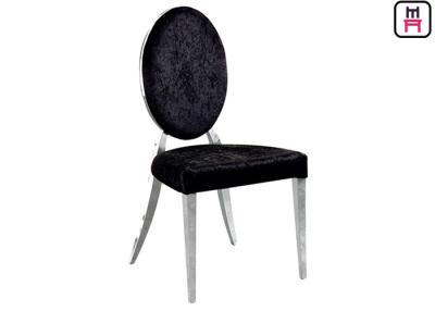 China Gold / Silver / Chrome Stainless Steel Restaurant Chairs Leather / Velvet Round Back for sale