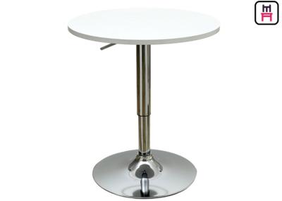 China White / Gray MDF Top Restaurant Bar Tables Adjustable Height With Square / Round Shape for sale