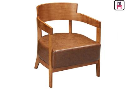 中国 純木の黒のブラウンの革肘掛け椅子、巨大な腕を搭載する単一の木製フレームのソファー 販売のため