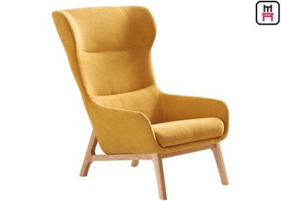 China Silla de lectura cómoda de madera sólida, sillas acogedoras de la sala de estar del tigre de la tela del brazo en venta