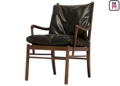 Chine Bois noir confortable de cendre de chaise de sofa de restaurant de bras avec les sièges en cuir démontables à vendre