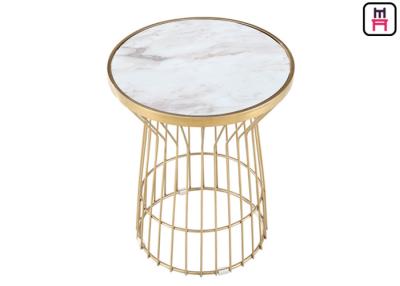 China Gold Vertical Moulding Frame Stainless Steel Coffee Table Commercial Indoor Furniture for sale