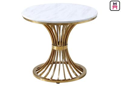 China Mesa de centro moderna com pés de aço inoxidável, mesa de jantar superior de mármore redonda  à venda