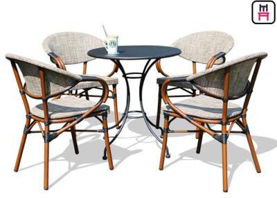 China Backyard Patio Furniture Round / Square Outdoor Dining Table With Textoline Garden Chairs for sale