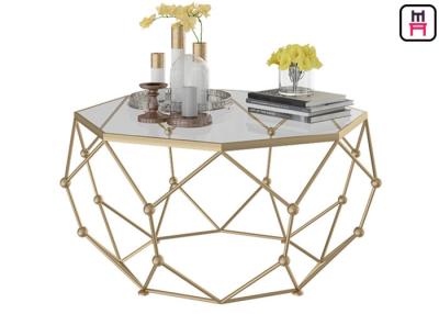 China Gold / Black / White Stainless Steel Coffee Table Galaxy Hollowed - Out Hexagon Design for sale
