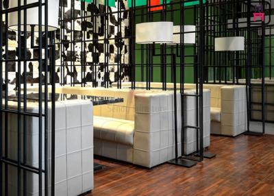 China Square Pattern Hotel Fast Food Restaurant Seating , Custom Restaurant Booths U Shaped for sale