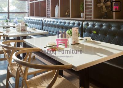 China Ledernes Restaurant-Sofa-gesetzte Schnellimbiss-Hotel-Stand-Sofa-Diamant-Knopf-Dekoration zu verkaufen
