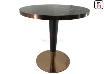 China Black Natural Marble with Gapless Golden Seam Elegant Restaurant Dining Table for sale
