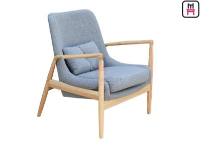 China Oak Wood Blue Restaurant Sofa Chair Nordic Modern Type 66 * 69 * 84 Cm for sale