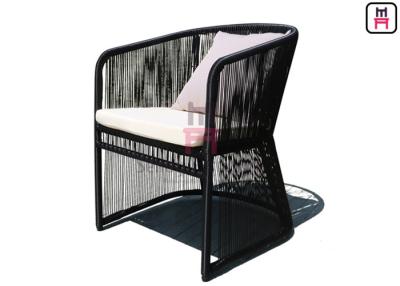 Chine Tableaux extérieurs de restaurant de vue en aluminium, rotin noir de corde dinant la chaise avec le   d'accoudoir à vendre