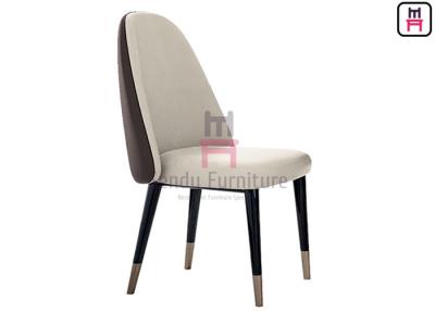 China Tufted Wood Leather Dining Chairs , Armless Restaurant Chair With Curved Backrest for sale