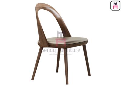 China Armless Restaurant Dining Room Chairs Bowed Backrest Upholstered Fabric Ash Wood for sale