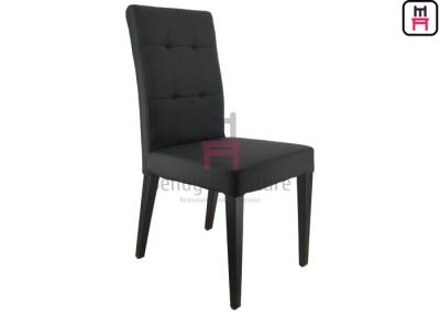 China La piel sintética del negro del marco metálico del Urbano-estilo rellenó la silla de cena sin brazo en venta