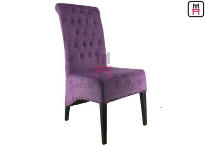 China Featuring Button Velvet Metal Dining Chair Tufted High Back For Restaurant Hotel for sale