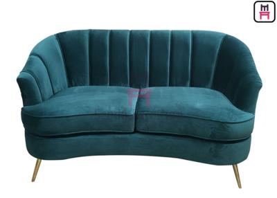 China 160cm Length Arc Shape Custom Booth Seating Velvet Upholstery Loveseat Wood Frame for sale