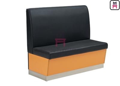 China Black Color Commercial Banquette Seating , Restaurant Booth Seating Eco - Leather for sale