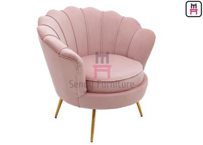 China Velvet Single Sofa Chair Pink Color Flower Shape Solid Structure With Armrest for sale