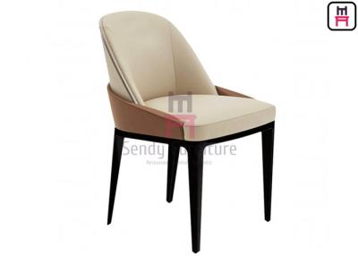 China Mini Armrest Leather Wood Restaurant Chairs Furniture With Dual Color Backrest for sale